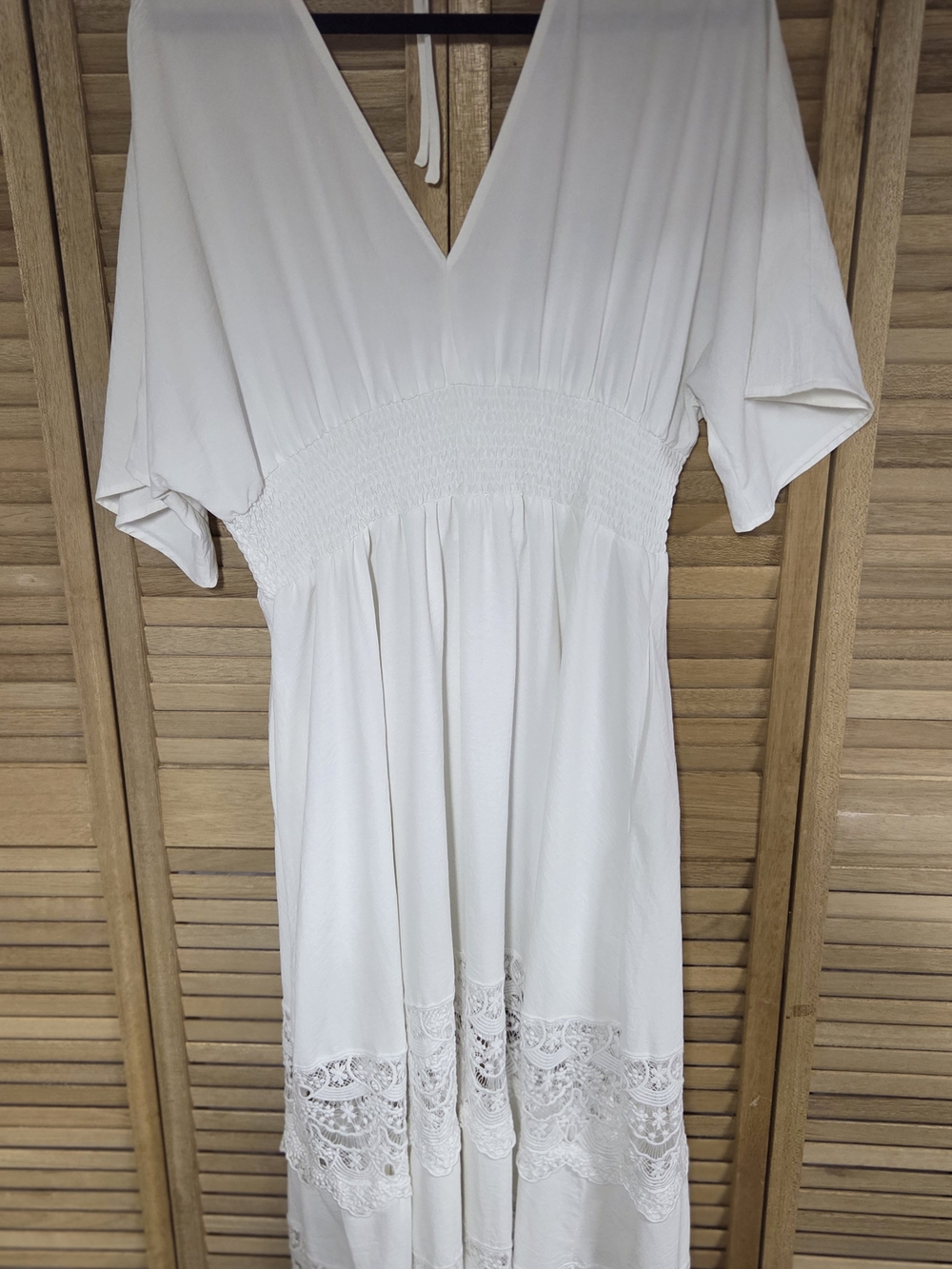 Oasis White Maxi Dress with Lace Hem
